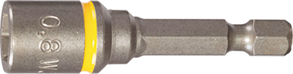 1/4" dopsleutel 1/4" met veermagneet L=50mm, slaguitvoering, kleurring rood