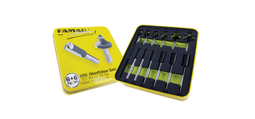 HM-Frezenset schacht 8mm 'Classic line' 6+6-delig 