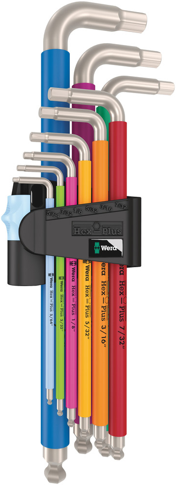 3950/9 Hex-Plus Multicolour Imperial 1 Stiftsleutelset, inch, RVS, 9-delig