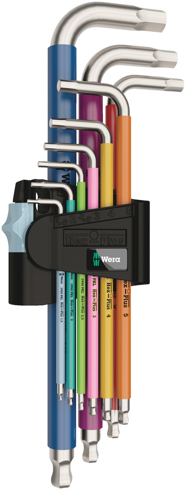 3950 SPKL/9 SM stiftsleutelset Multicolo ur, metrisch, RVS