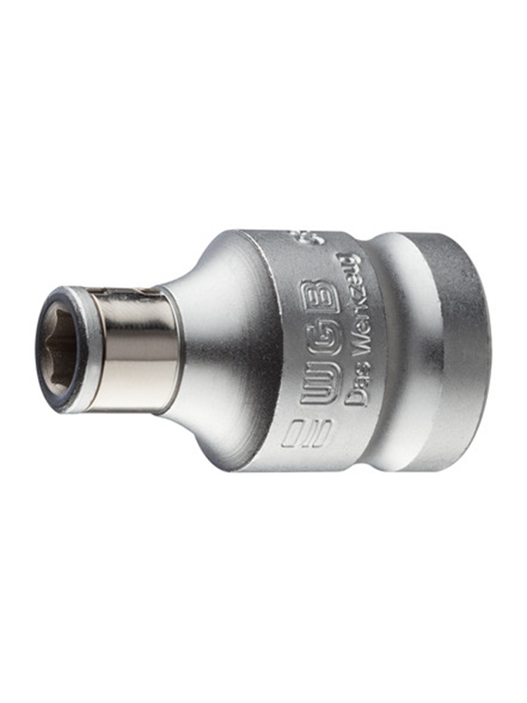 3/8" vierkant naar 5/16" 6-kant bithoude r, verchroomd, DIN 3126 5/16"
