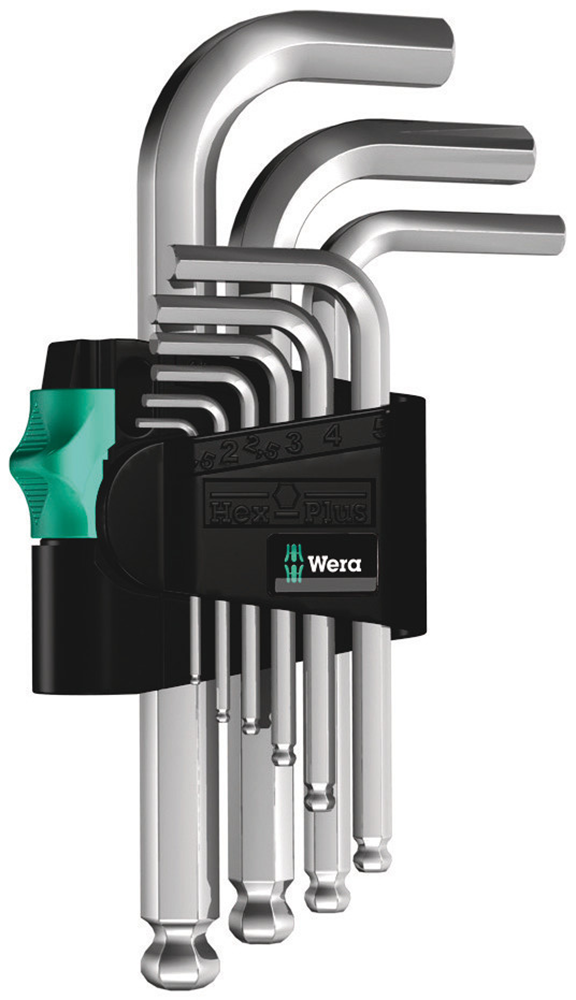 WERA set inbussleutels1.5-10 950/9SM N 9-delig, verchroomd, Hex plus