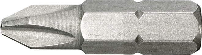 1/4" insert bit P3H L=25mm Met gaatje in punt